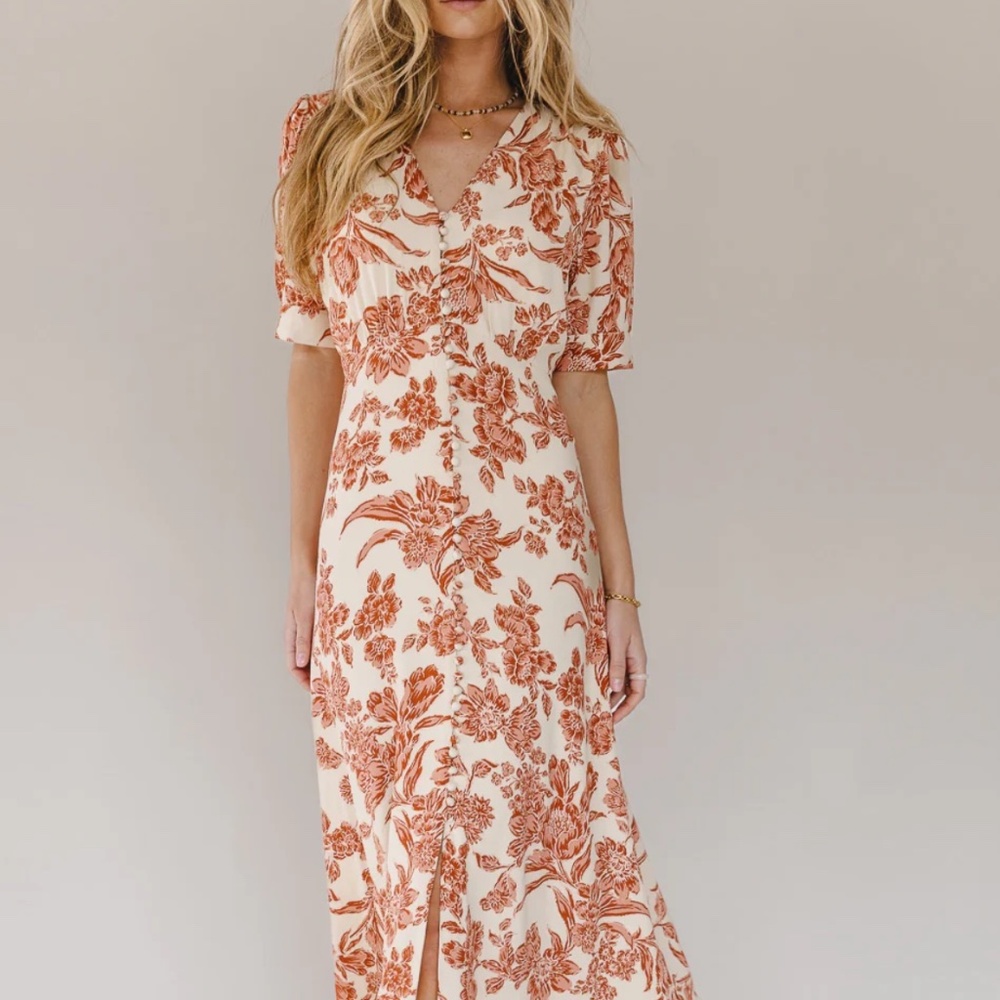 Böhme Lia Floral Dress in Rust